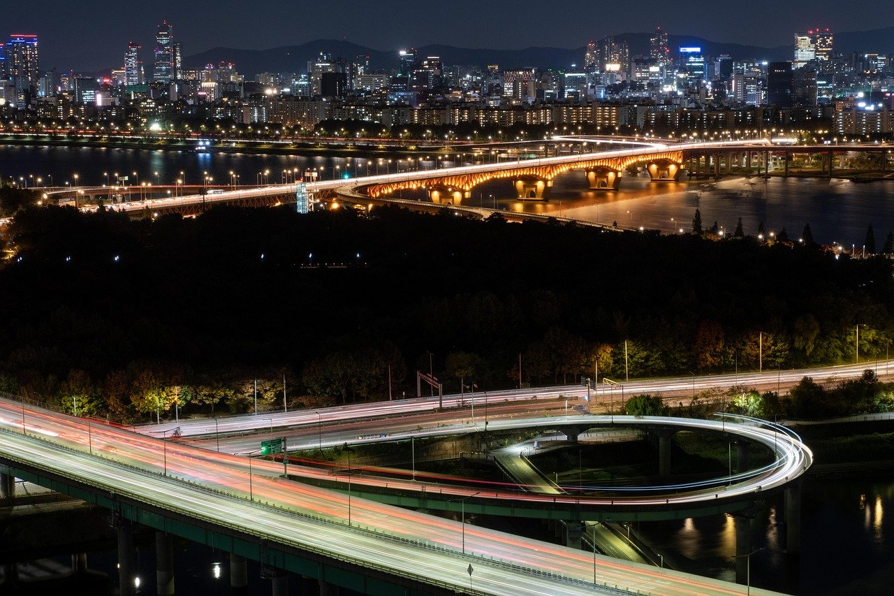 Seoul at night, seen from the Han River